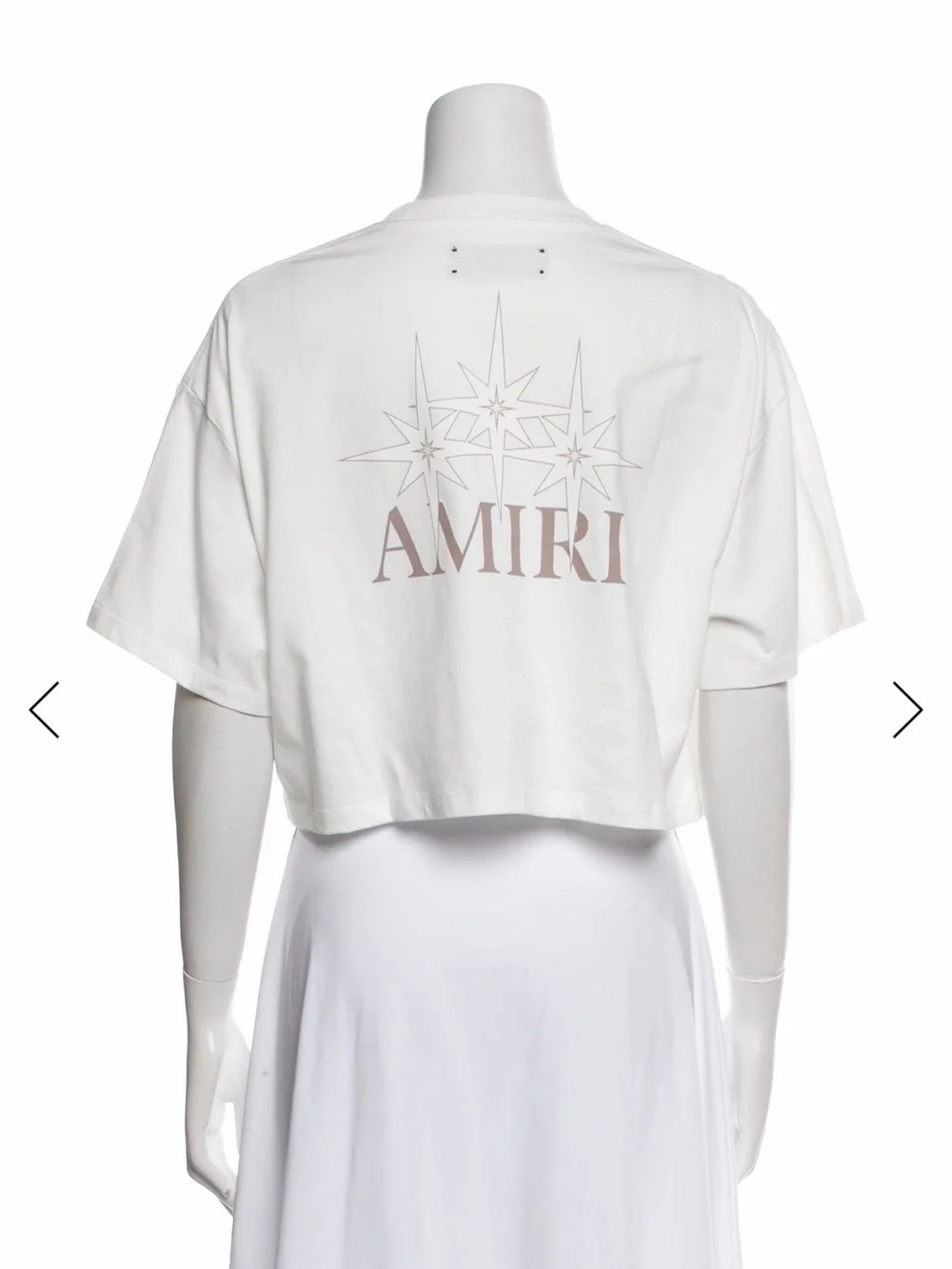 AMIRI White Cropped Star Logo Tee with tag